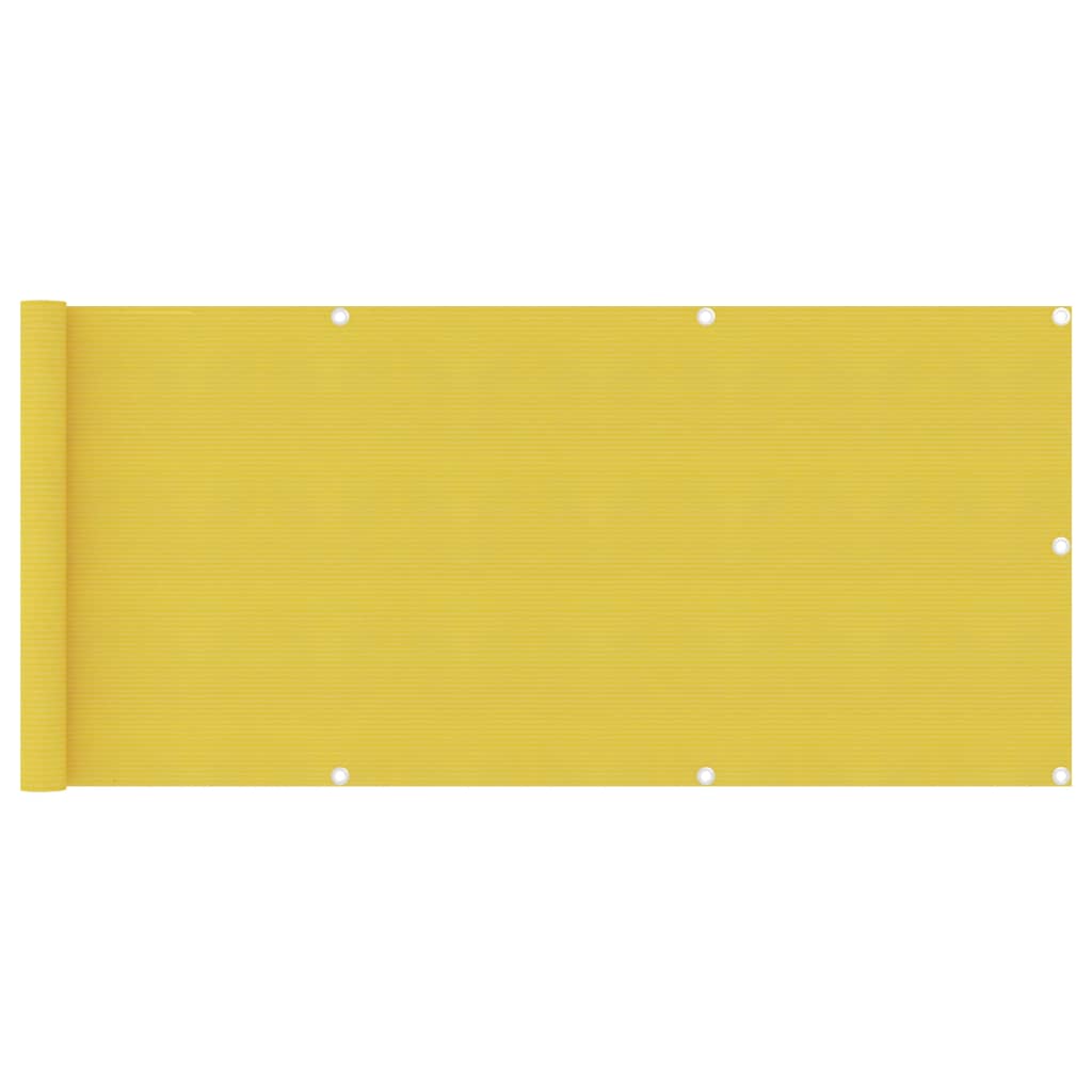 vidaXL Balcony Screen Yellow 75x400 cm HDPE