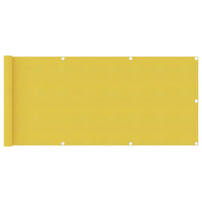 vidaXL Balcony Screen Yellow 75x500 cm HDPE