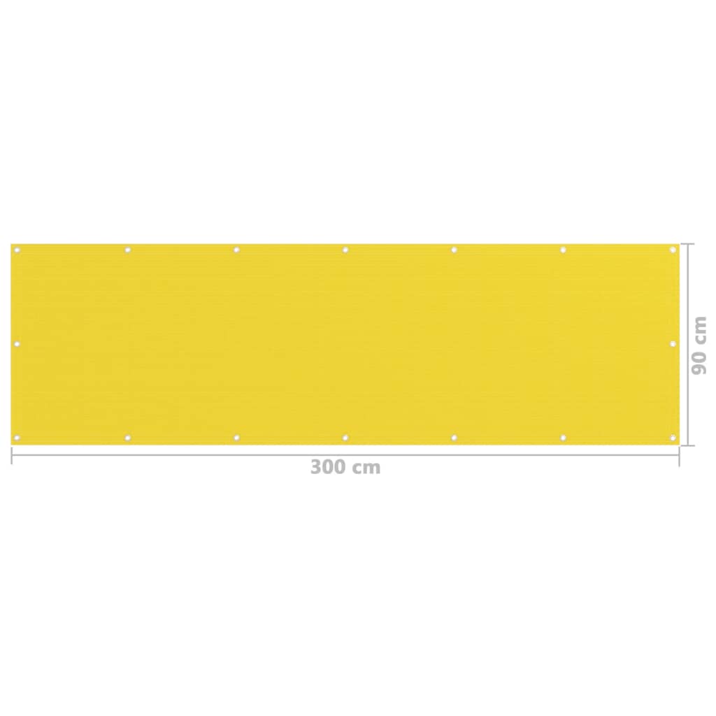 vidaXL Balcony Screen Yellow 90x300 cm HDPE