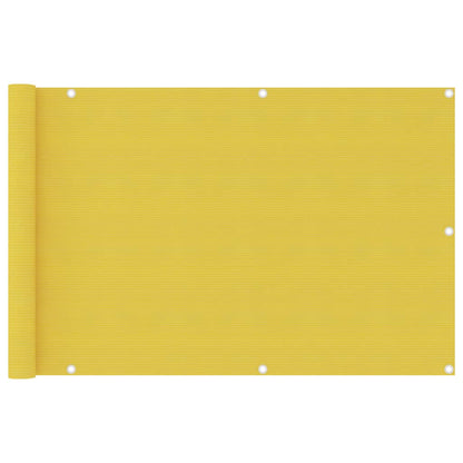 vidaXL Balcony Screen Yellow 90x400 cm HDPE