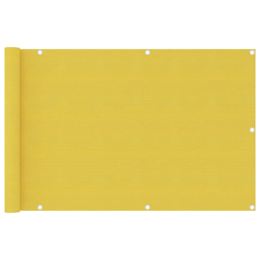 vidaXL Balcony Screen Yellow 90x400 cm HDPE