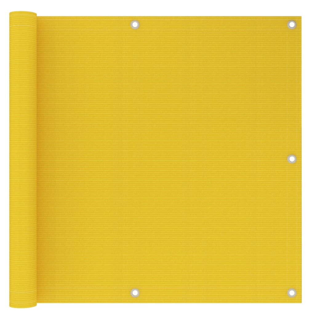 vidaXL Balcony Screen Yellow 90x500 cm HDPE