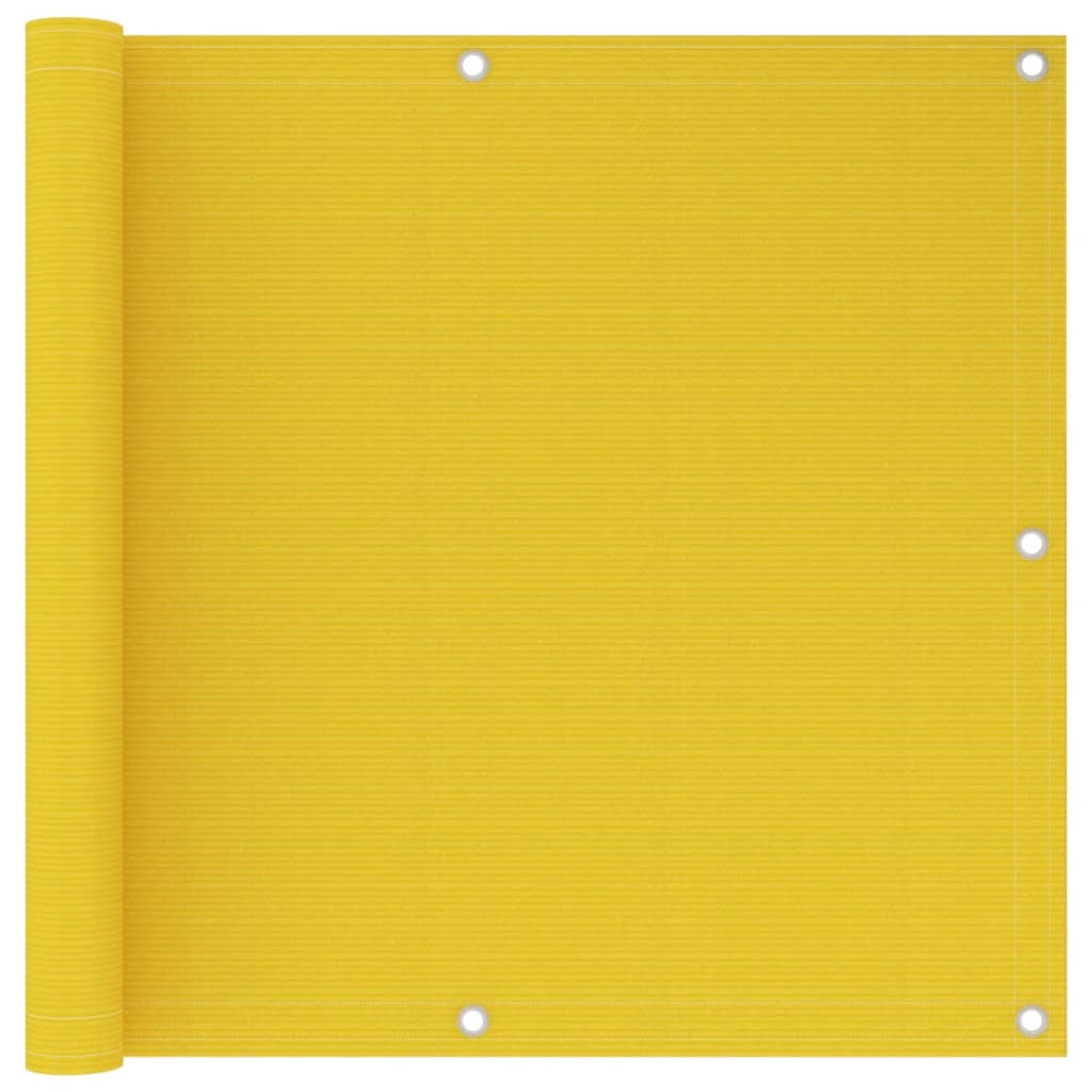 vidaXL Balcony Screen Yellow 90x600 cm HDPE