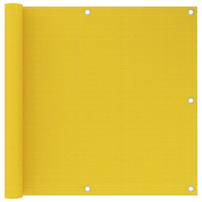 vidaXL Balcony Screen Yellow 90x600 cm HDPE