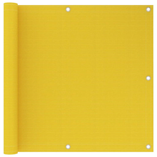 vidaXL Balcony Screen Yellow 90x600 cm HDPE