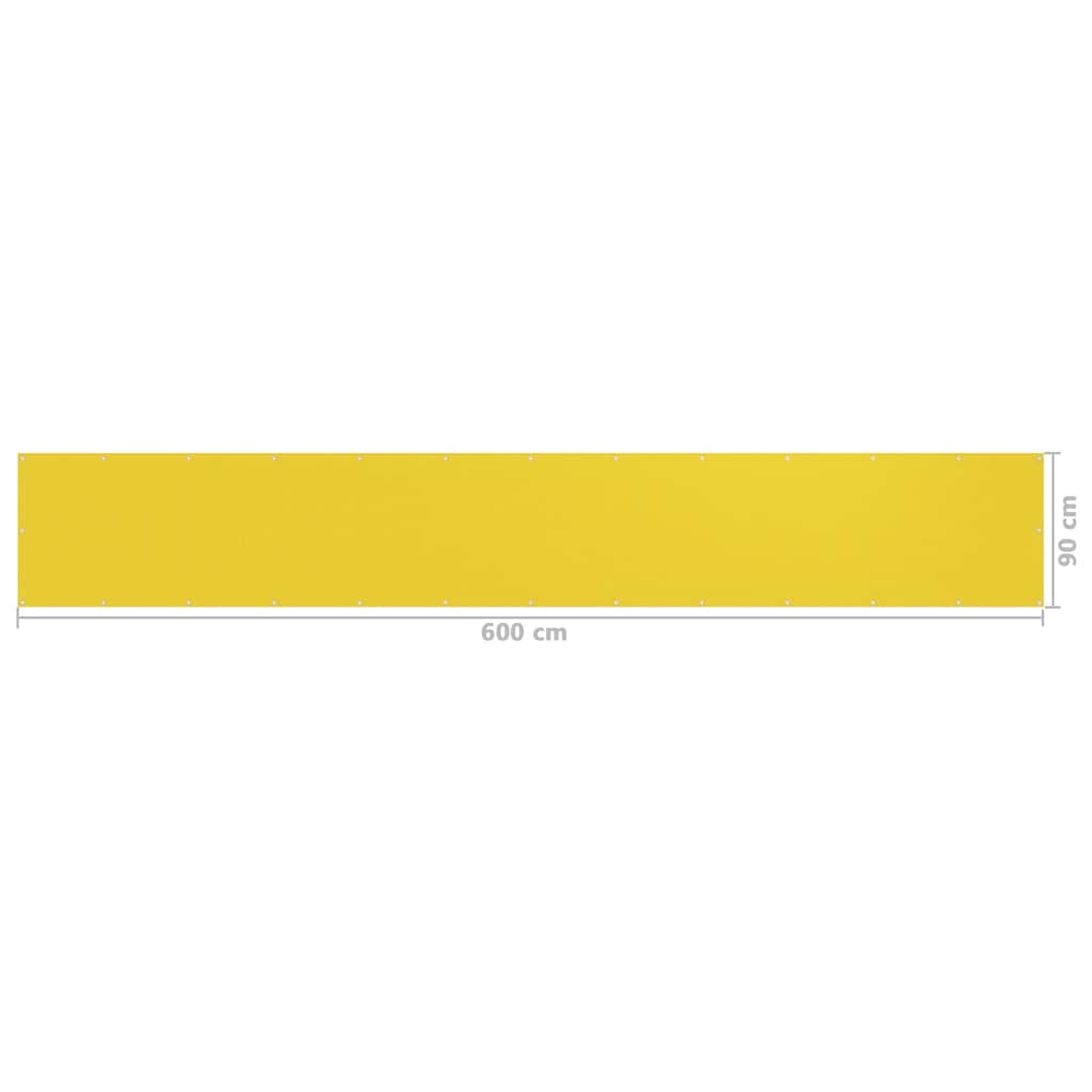310999 vidaXL Balcony Screen Yellow 90x600 cm HDPE