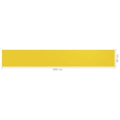 310999 vidaXL Balcony Screen Yellow 90x600 cm HDPE