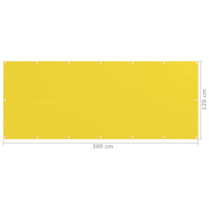 vidaXL Balcony Screen Yellow 120x300 cm HDPE