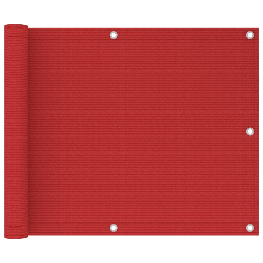vidaXL Balcony Screen Red 75x300 cm HDPE