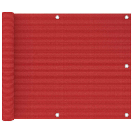 311006 vidaXL Balcony Screen Red 75x500 cm HDPE