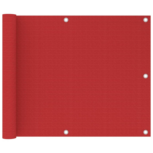 vidaXL Balcony Screen Red 75x600 cm HDPE