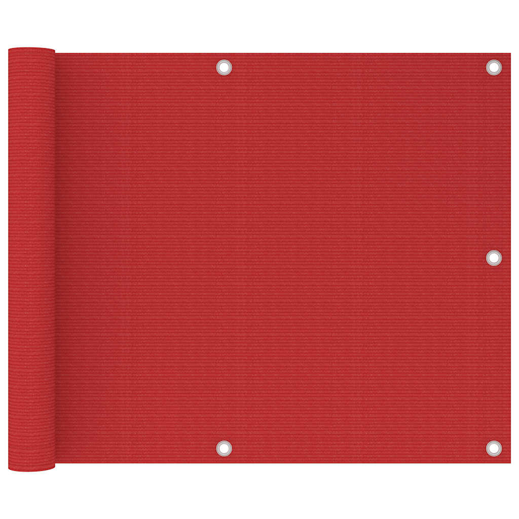 311007 vidaXL Balcony Screen Red 75x600 cm HDPE