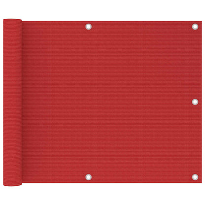 311007 vidaXL Balcony Screen Red 75x600 cm HDPE