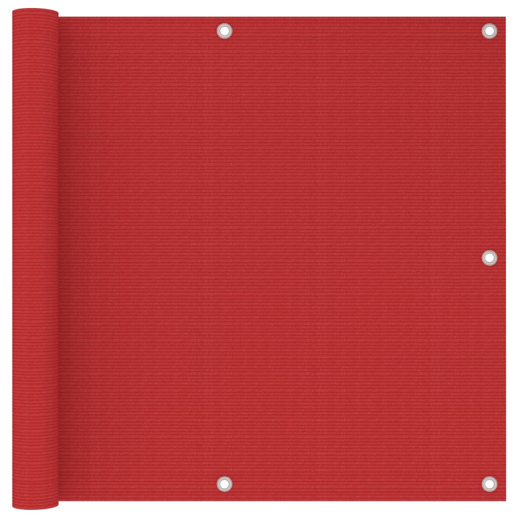 vidaXL Balcony Screen Red 90x500 cm HDPE
