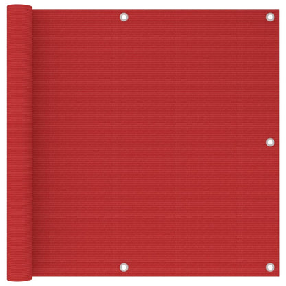 vidaXL Balcony Screen Red 90x500 cm HDPE