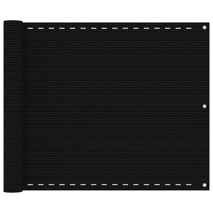 vidaXL Balcony Screen Black 75x300 cm HDPE