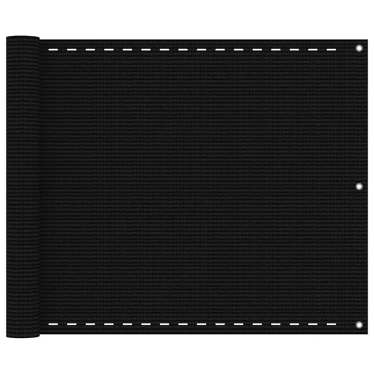 vidaXL Balcony Screen Black 75x300 cm HDPE