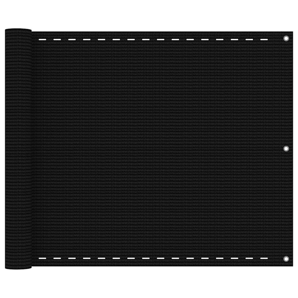 311028 vidaXL Balcony Screen Black 75x300 cm HDPE