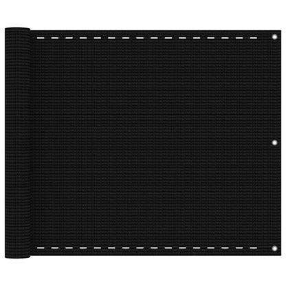 311028 vidaXL Balcony Screen Black 75x300 cm HDPE