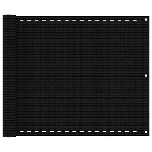 vidaXL Balcony Screen Black 75x300 cm HDPE