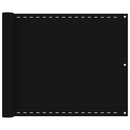 vidaXL Balcony Screen Black 75x400 cm HDPE