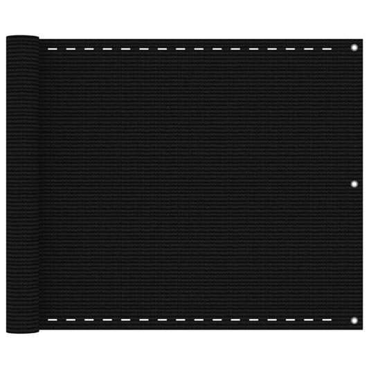 vidaXL Balcony Screen Black 75x400 cm HDPE