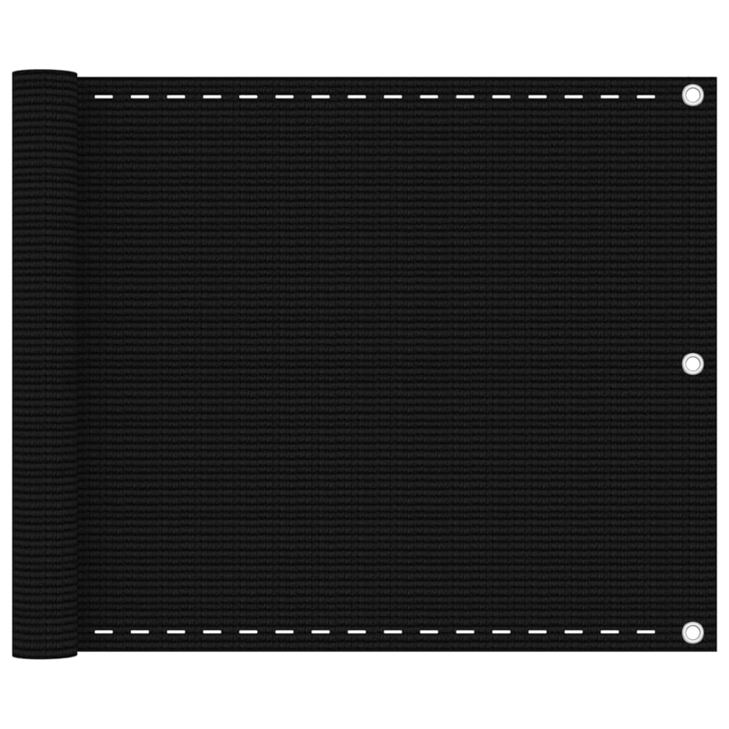 311030 vidaXL Balcony Screen Black 75x500 cm HDPE