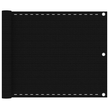 311030 vidaXL Balcony Screen Black 75x500 cm HDPE