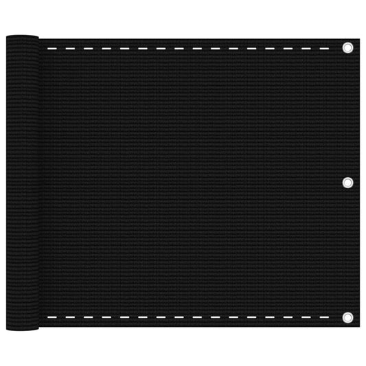 311030 vidaXL Balcony Screen Black 75x500 cm HDPE