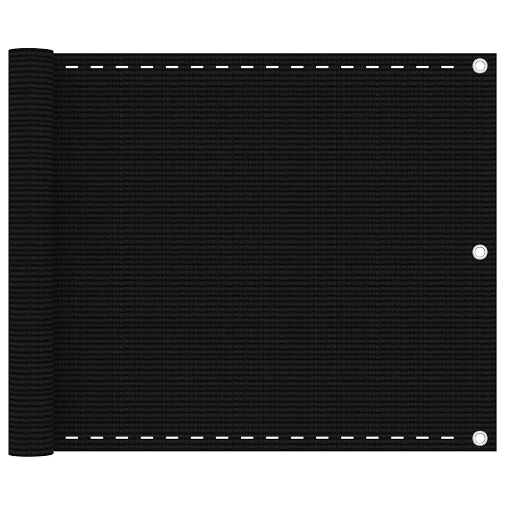 311031 vidaXL Balcony Screen Black 75x600 cm HDPE