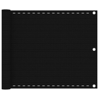 311031 vidaXL Balcony Screen Black 75x600 cm HDPE