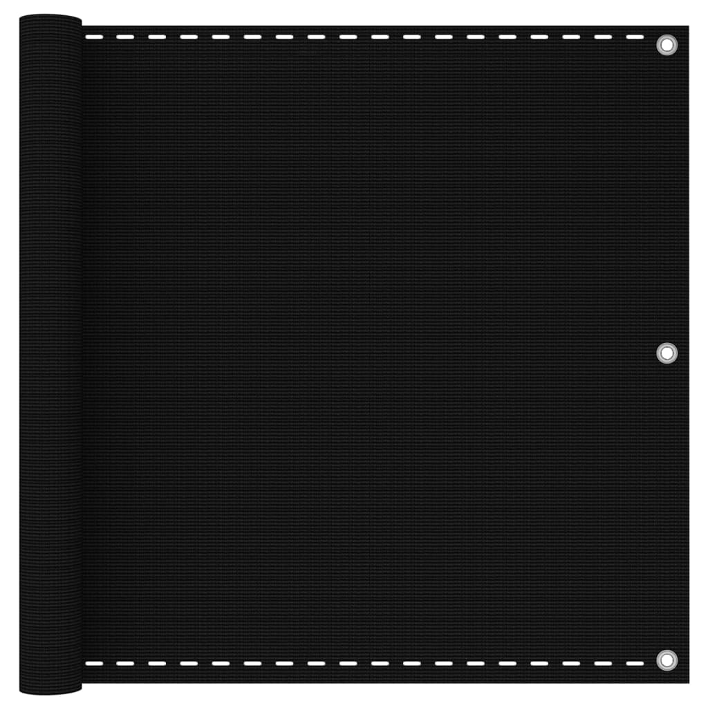 vidaXL Balcony Screen Black 90x600 cm HDPE