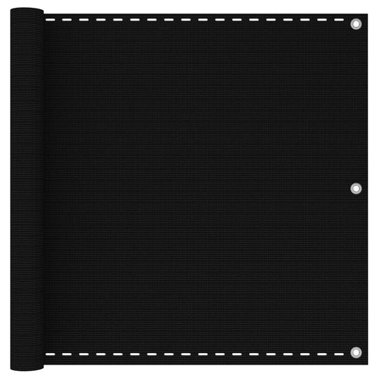 vidaXL Balcony Screen Black 90x600 cm HDPE