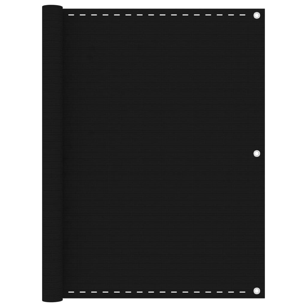 vidaXL Balcony Screen Black 120x400 cm HDPE