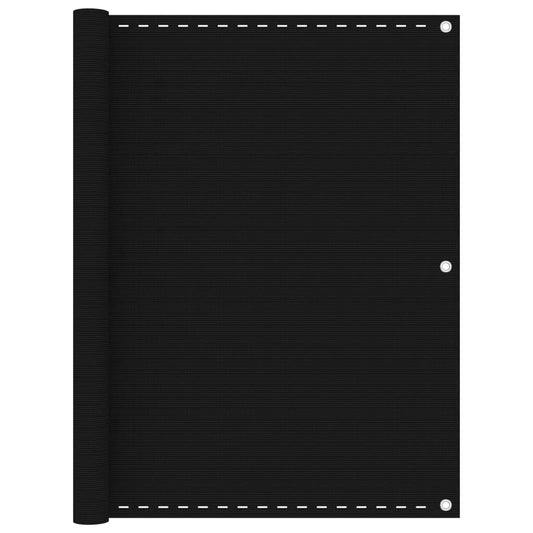 vidaXL Balcony Screen Black 120x400 cm HDPE