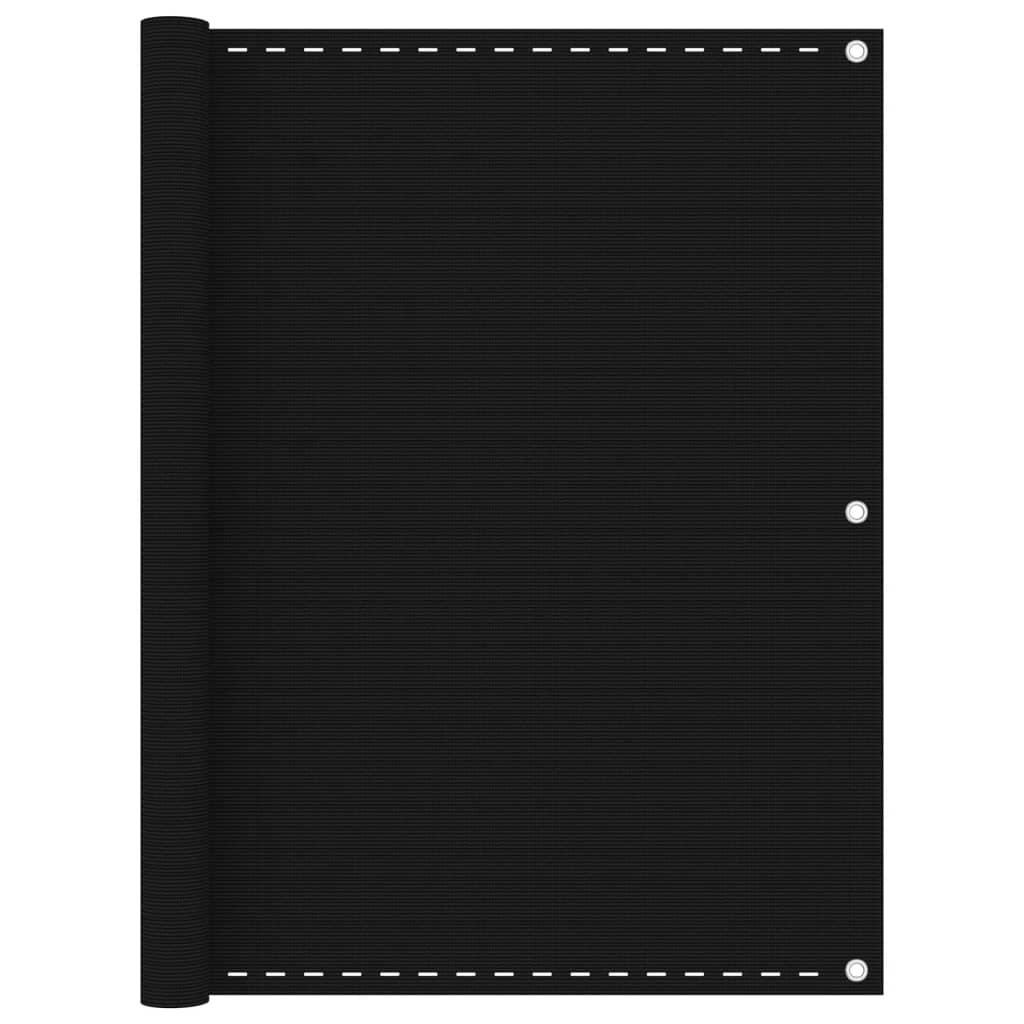vidaXL Balcony Screen Black 120x600 cm HDPE