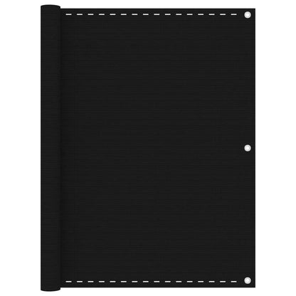 vidaXL Balcony Screen Black 120x600 cm HDPE