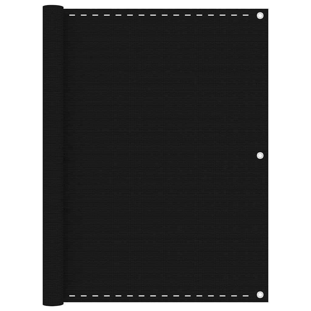 311039 vidaXL Balcony Screen Black 120x600 cm HDPE
