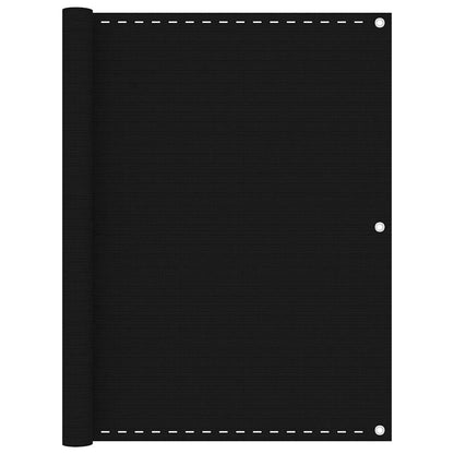 311039 vidaXL Balcony Screen Black 120x600 cm HDPE