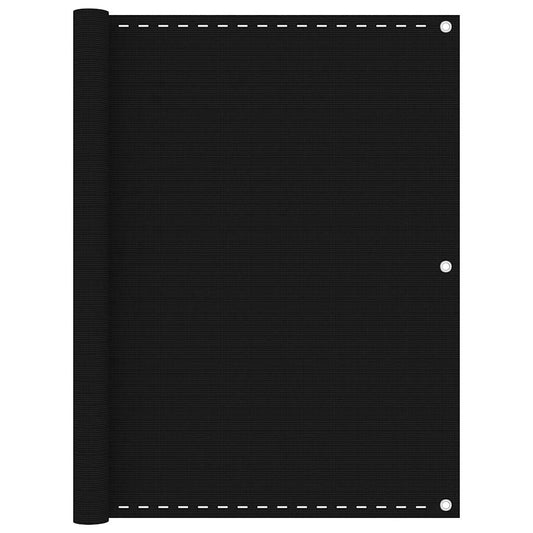 vidaXL Balcony Screen Black 120x600 cm HDPE