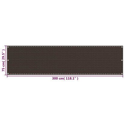 311040 vidaXL Balcony Screen Brown 75x300 cm HDPE