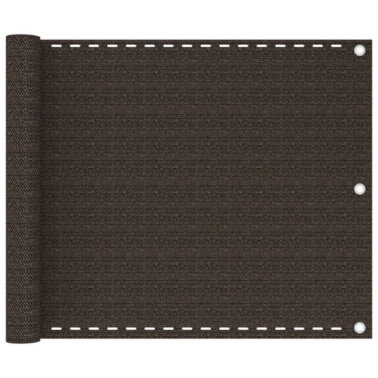 vidaXL Balcony Screen Brown 75x400 cm HDPE