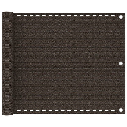 vidaXL Balcony Screen Brown 75x500 cm HDPE