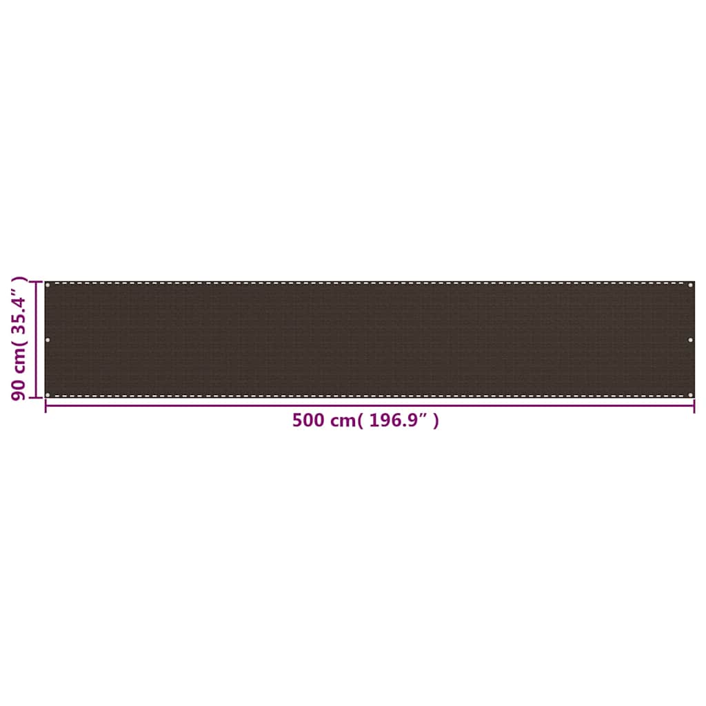 311046 vidaXL Balcony Screen Brown 90x500 cm HDPE