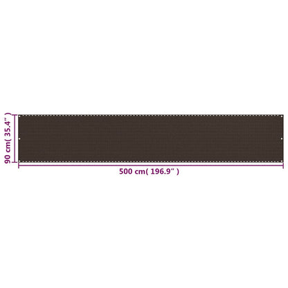 311046 vidaXL Balcony Screen Brown 90x500 cm HDPE