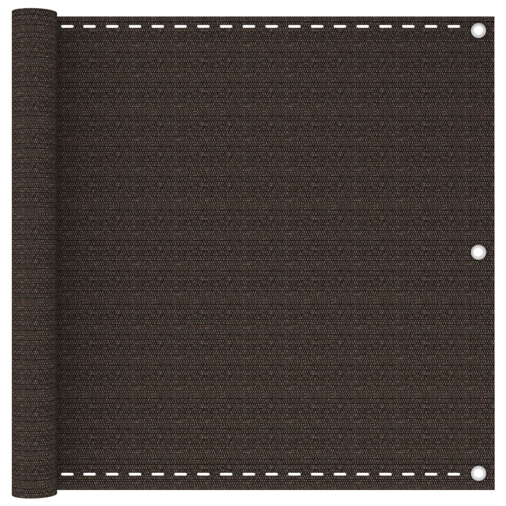 vidaXL Balcony Screen Brown 90x600 cm HDPE