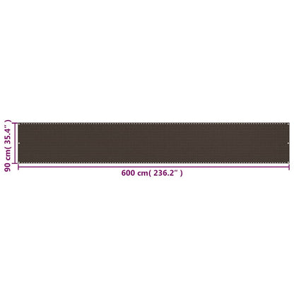 311047 vidaXL Balcony Screen Brown 90x600 cm HDPE
