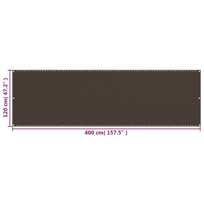 311049 vidaXL Balcony Screen Brown 120x400 cm HDPE