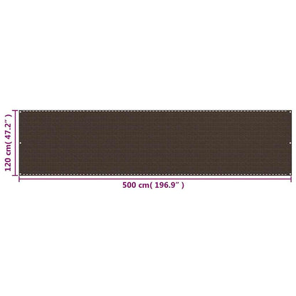 311050 vidaXL Balcony Screen Brown 120x500 cm HDPE