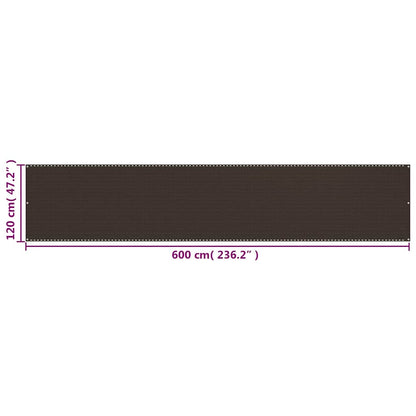 311051 vidaXL Balcony Screen Brown 120x600 cm HDPE